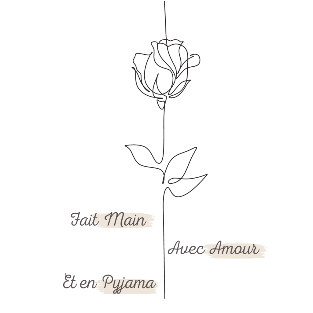 Fleur Rose Fait main Avec Amour Et en pyjama Entreprise Joli Présent